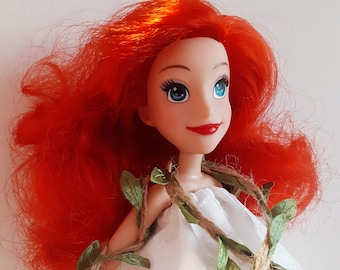 OOAK Rescue Doll - Disney The Little Mermaid Ariel Inspired Babydoll Sail Seaweed Dress with Repainted Face