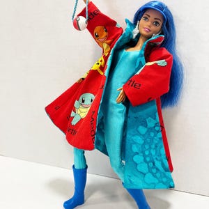 OOAK Rescue Doll - Pokemon Inspired Water Type Trainer with Squirtle and Croconaw bild 12