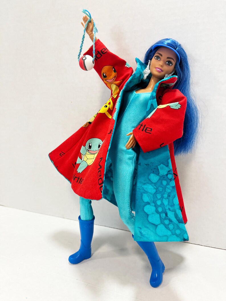 OOAK Rescue Doll - Pokemon Inspired Water Type Trainer with Squirtle and Croconaw bild 12