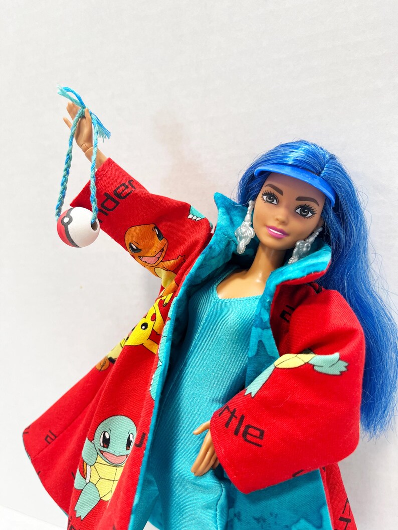OOAK Rescue Doll - Pokemon Inspired Water Type Trainer with Squirtle and Croconaw bild 14