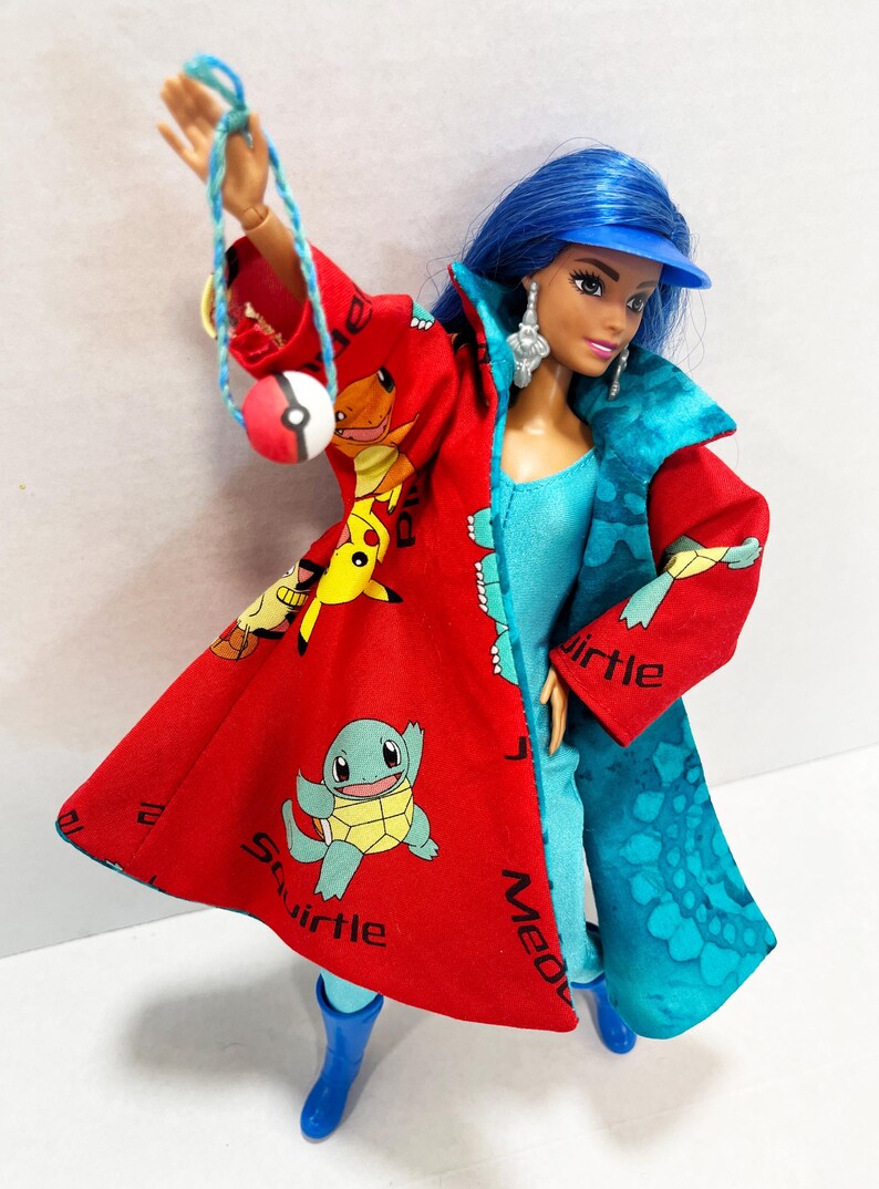OOAK Rescue Doll - Pokemon Inspired Water Type Trainer with Squirtle and Croconaw bild 13