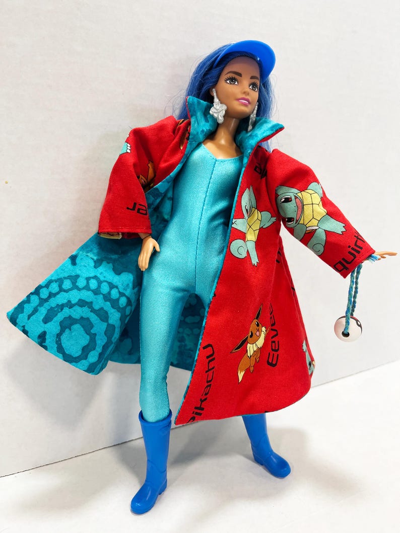 OOAK Rescue Doll - Pokemon Inspired Water Type Trainer with Squirtle and Croconaw bild 1