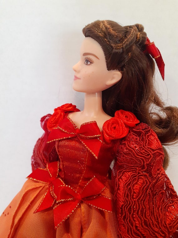 disney princess belle red dress OOAK Rescue Doll