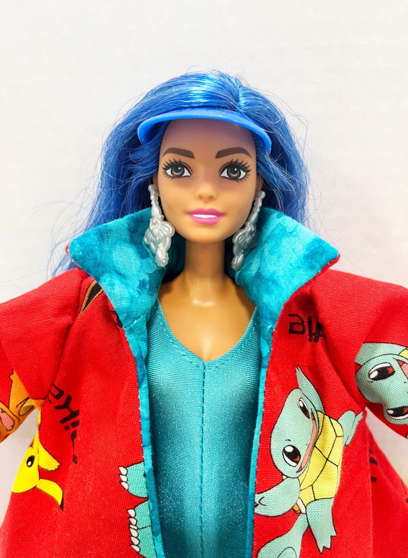 OOAK Rescue Doll - Pokemon Inspired Water Type Trainer with Squirtle and Croconaw bild 3