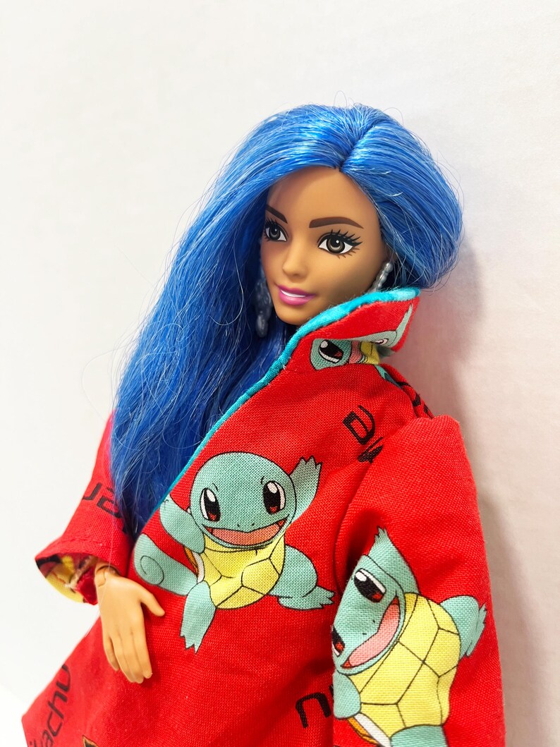 OOAK Rescue Doll - Pokemon Inspired Water Type Trainer with Squirtle and Croconaw bild 4