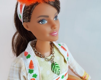 Lalka ratunkowa OOAK - Wielkanocna marchewka, krągła Barbie
