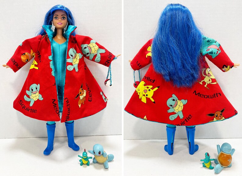 OOAK Rescue Doll - Pokemon Inspired Water Type Trainer with Squirtle and Croconaw bild 19