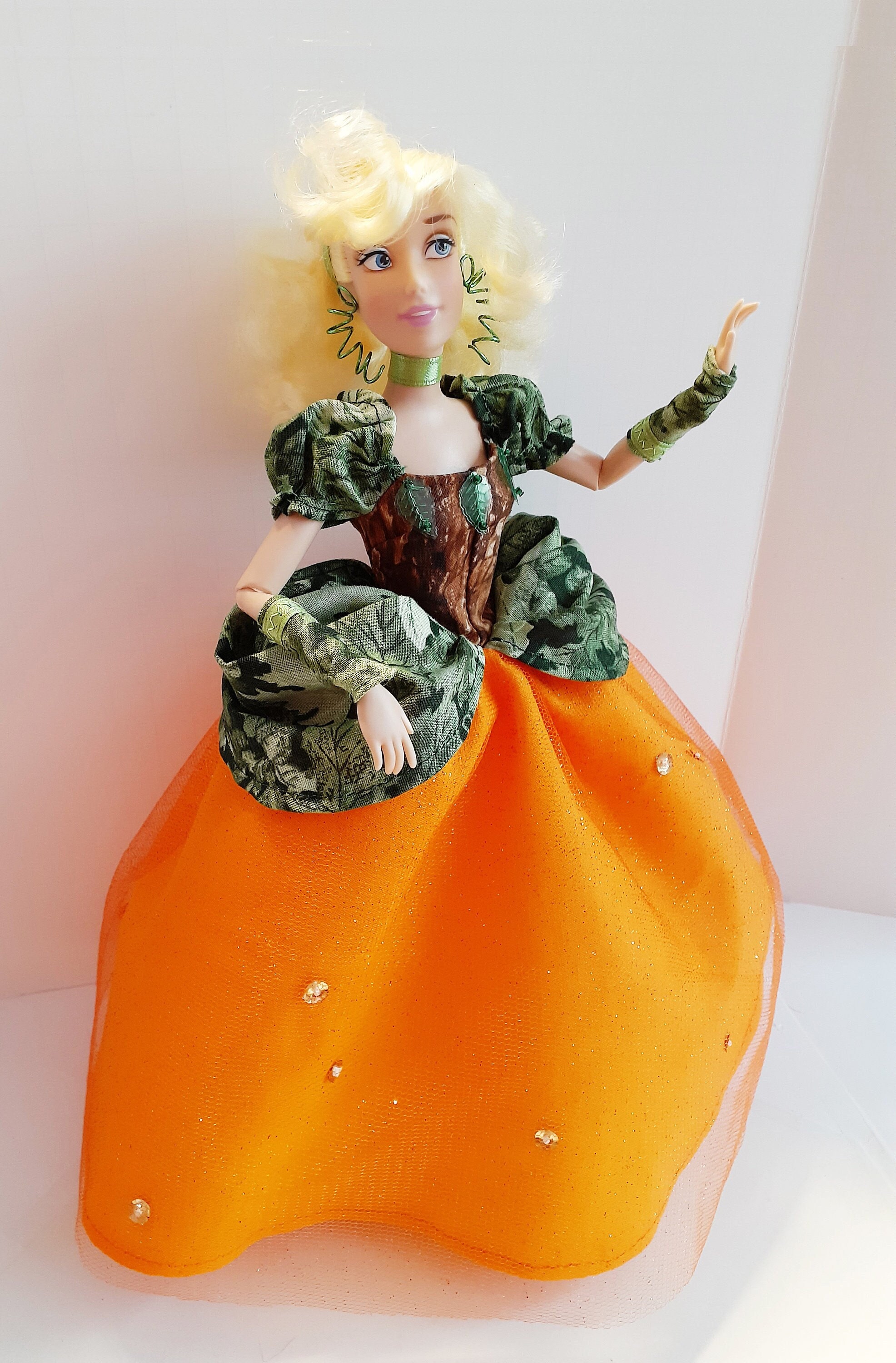 OOAK Rescue Doll - Disney Cinderella Inspired Pumpkin Dress
