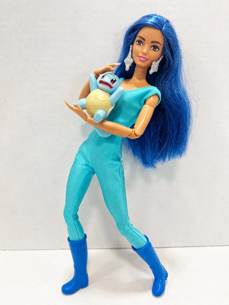 OOAK Rescue Doll - Pokemon Inspired Water Type Trainer with Squirtle and Croconaw bild 16