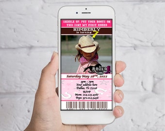 Cowgirl | Birthday Rodeo Ticket Invite | Saddle Up | Yee-Haw