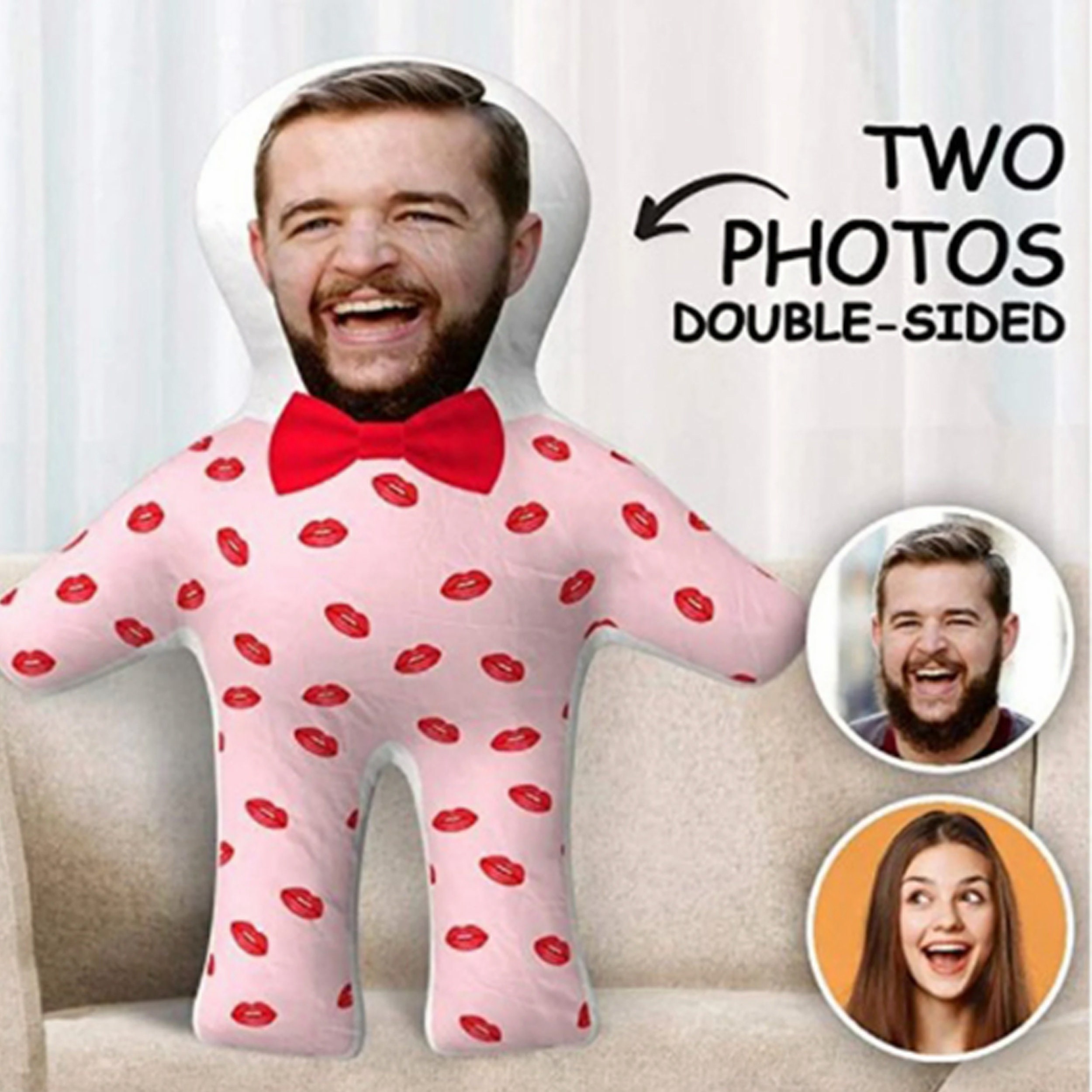 Custom Face Pillow With Funny Human Head Personalized Photo Etsy UK