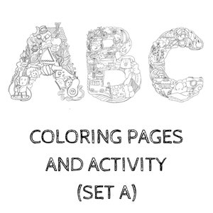 Alfabetet Målarbok Ordsökning Aktivitet för Barn Avkopplande, Ökar Kreativiteten och Förbättrar Fokus