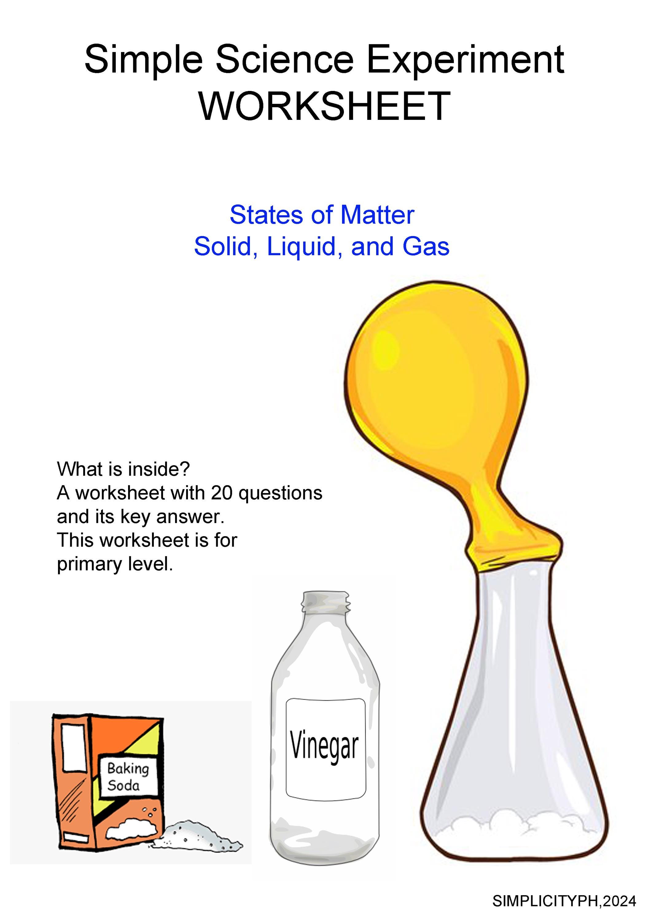 States of Matter Science Experiment Worksheet Fun Easy Balloon