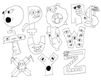 🖍️ Alphabet Lore All Letters - Printable Coloring Page for Free 