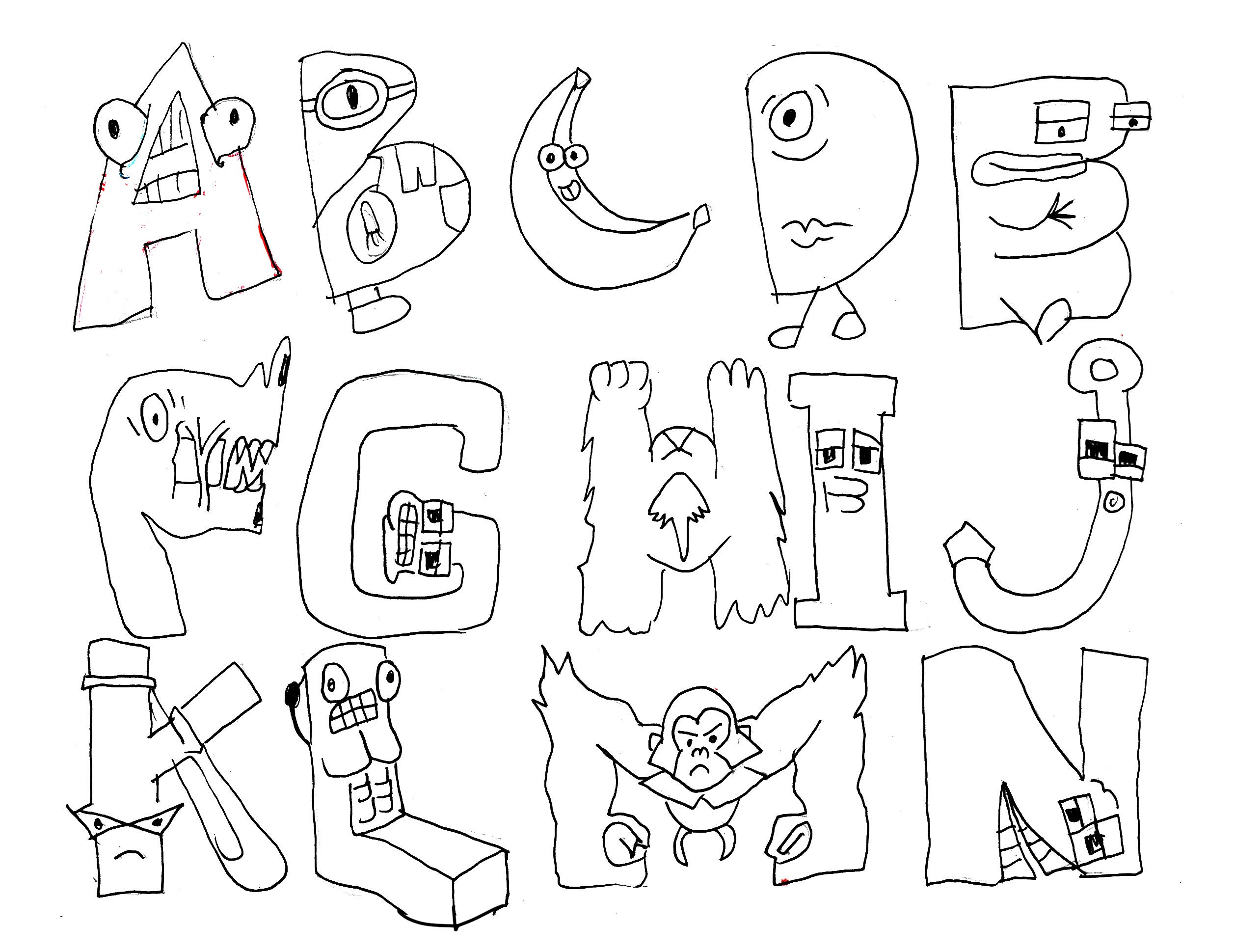 Alphabet Lore Letter L Coloring Page in 2023