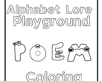 Alfabet Lore kleurboek met boeiend gedicht over speeltuin voor kleuters en kleuters die het leren en de creativiteit stimuleren