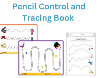 Potloodcontrole en tracering Alfabet Monsters Activiteit om het handschrift van kinderen te ontwikkelen