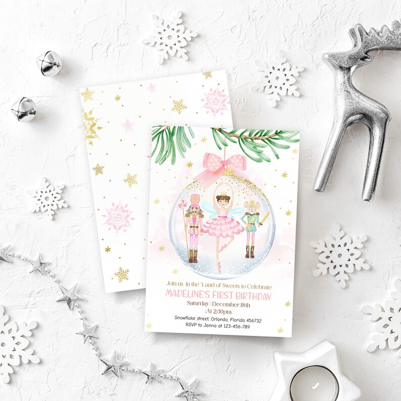 Printable NUTCRACKER Birthday Party Invitations. EDITABLE Sugar Plum ...