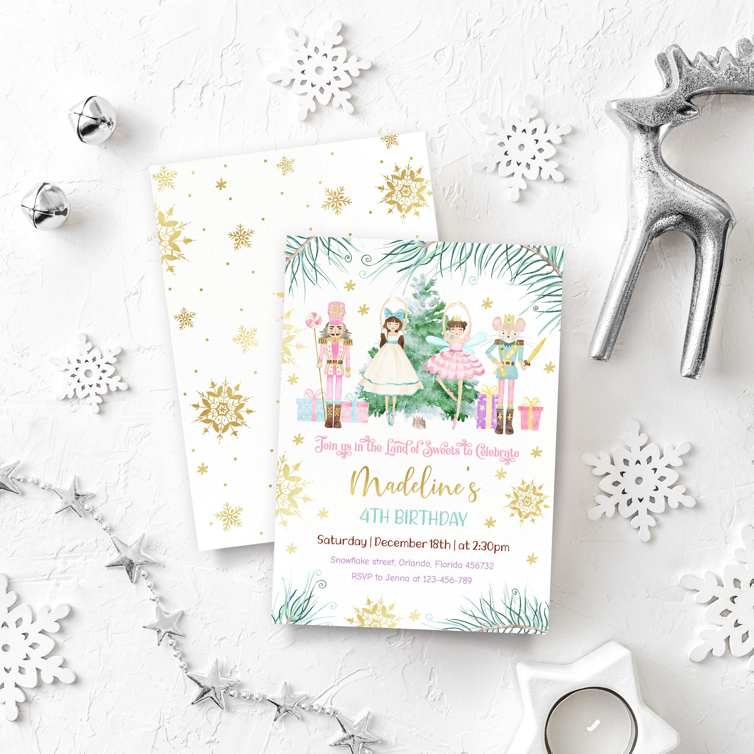 EDITABLE NUTCRACKER Birthday Invitations. Printable Land of - Etsy