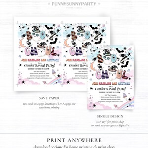 Printable Halloween Gender Reveal Party Invitation. EDITABLE - Etsy