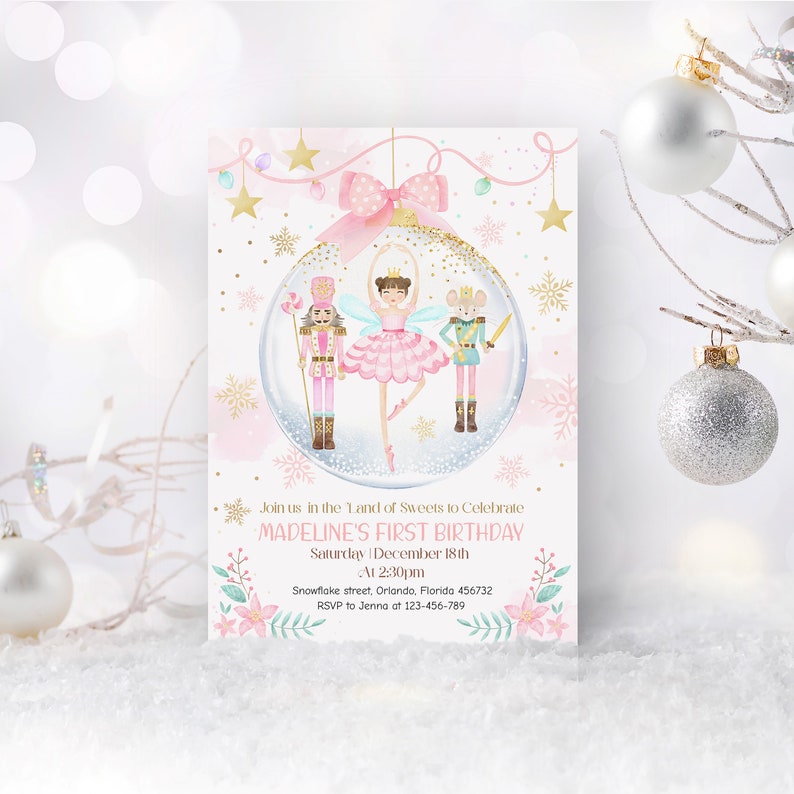 EDITABLE NUTCRACKER Ballet Birthday Party Invitation Girl. Etsy