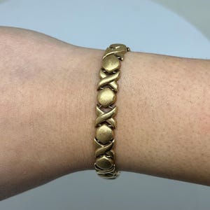 Vintage 14K Yellow Gold XOXO Bracelet - Solid Gold Hugs & Kisses