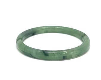 Green Jadeite Bangle Bracelet: Vintage Estate Jade Jewelry