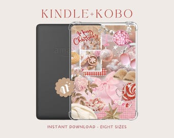 Pink Christmas Kindle & Kobo Insert: Peppermint Candy pastel vibes (Digital Download)