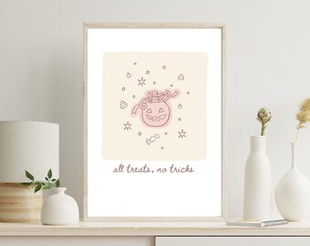 Trick or Treat Spooky Season Print: Luxury Home & Office Decor Fall Halloween (Digital Download)