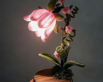 Lampada da tavolo a forma di fiore fatato, luce notturna a forma di fiore, regalo di compleanno, regali di Natale per San Valentino, graziosa lampada da terra a forma di mughetto