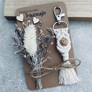 Trauzeugin | Brautjungfer | Makramee Schlüsselanhänger | Holzperle Herz | Keychain | Geschenk