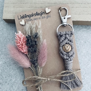 Lieblingskollegin | Makramee Schlüsselanhänger |  Geschenk Kollegin | Abschied | Keychain | Ein kleines Dankeschön