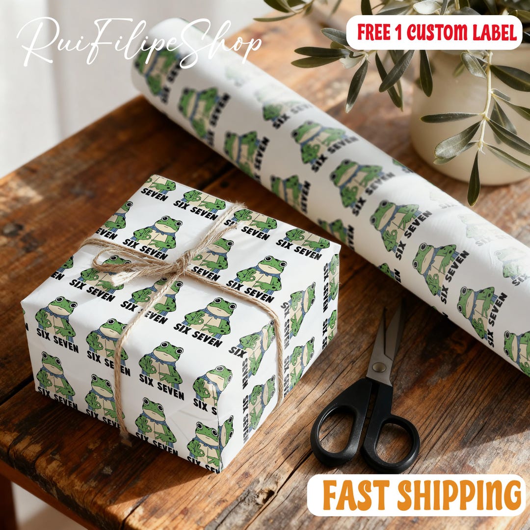 Funny Frog 67 Wrapping Paper, Six Seven Wrapping Paper, Trendy 6 7 ...