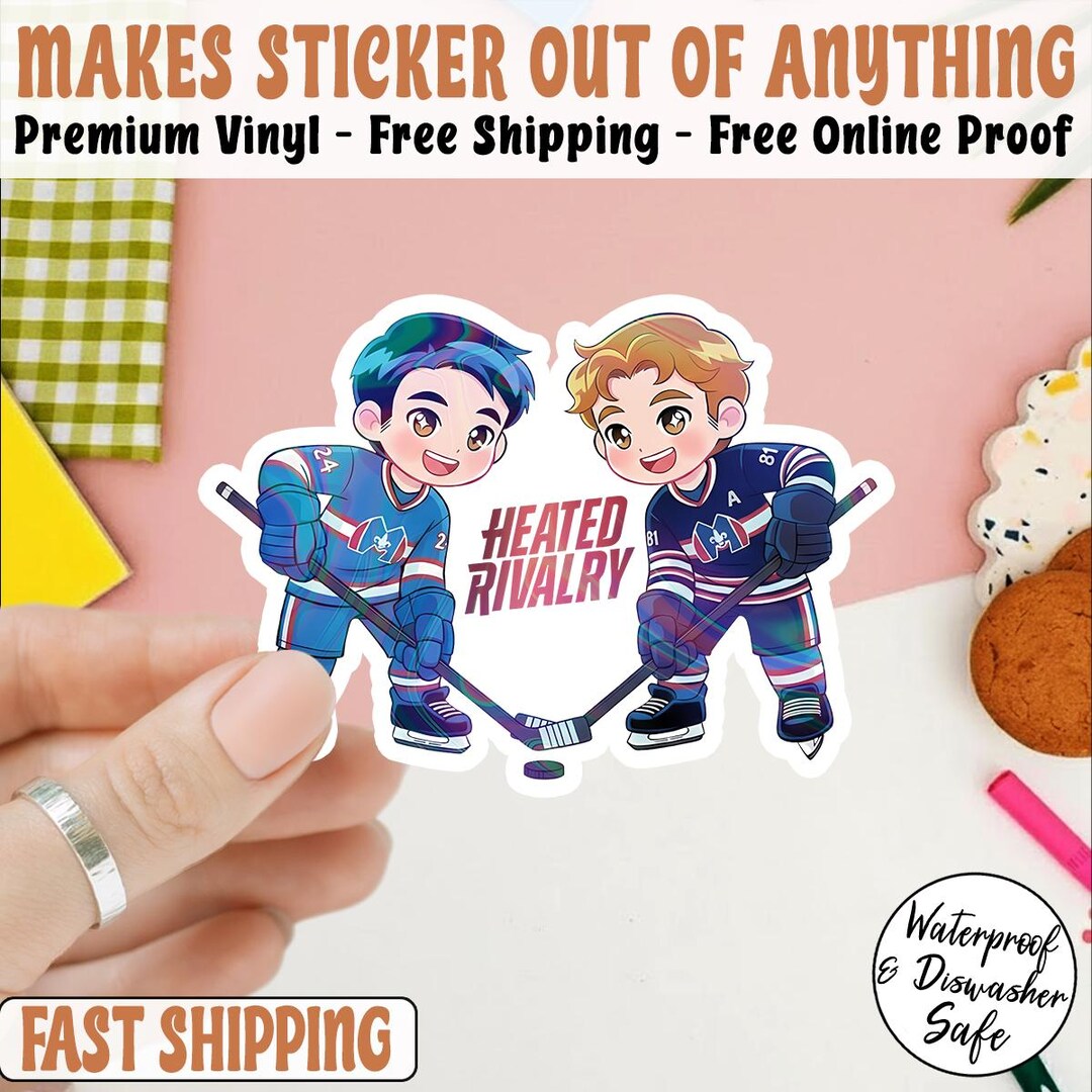 Heated Rivalry Hockey Sticker, Cute Rivals Hockey Romance Waterproof ...