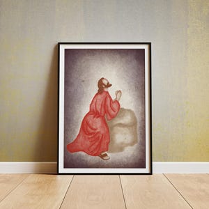 Jesus in the Garden of Gethsemane, Easter Bible Wall Art, DIGITAL DOWNLOAD, Minimalist Art, Wall Decor, Religious Home Artwork
