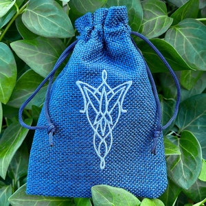 Evenstar Embroidered DnD Dice Bag, Lord of Rings Inspired D&D Dice Pouch, Arwen LOTR Embroidery, Dungeons and Dragons Geek Gift