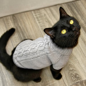 Knit Cat Sweater Etsy