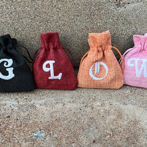 Glow in the dark Custom Embroidered DnD Jute Dice Bag, Personalised D&D Dice Pouch, Dungeons and Dragons, Geek Gift, Custom Name Bag