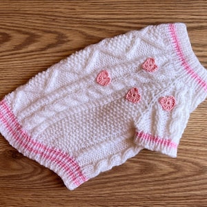Hand Knitted Cat Sweater "Folklore", Taylor Cat Cardigan, Handmade Wool Cable Knit Jumper for Small Dog, Pet Clothes for Kitten or Puppy Lover version
