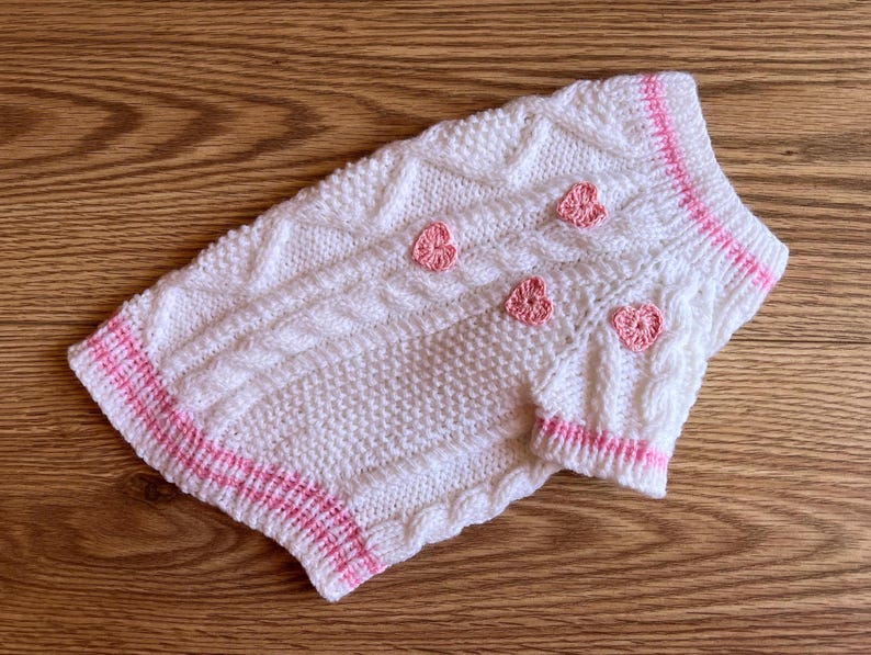 Hand Knitted Cat Sweater "Folklore", Taylor Cat Cardigan, Handmade Wool Cable Knit Jumper for Small Dog, Pet Clothes for Kitten or Puppy Lover version