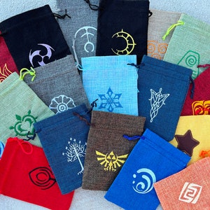ANY 3 Dice Bags + MYSTERY Dice Set, Custom Embroidered DnD Dice Bag, Geek D&D Dice Pouch, Fandom Embroidery, Dungeons and Dragons Geek Gift