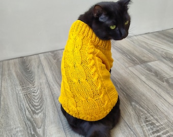Pattern Knitted Cable Cat Sweater 