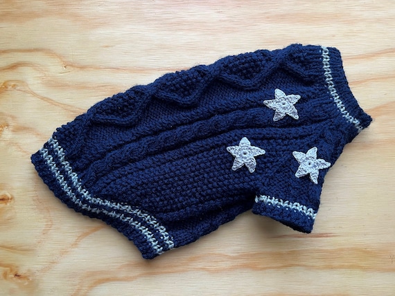 Hand Knitted Cat Sweater Midnights, Taylor Cat Cardigan, Handmade Folklore Cable Knit Jumper for Small Dog, Pet Clothes for Kitten or Puppy