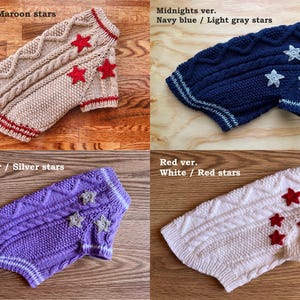 Hand Knitted Cat Sweater "Folklore", Taylor Cat Cardigan, Handmade Wool Cable Knit Jumper for Small Dog, Pet Clothes for Kitten or Puppy image 7