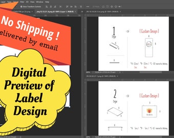 1 digital förhandsvisning av etikettdesign med din text eller logotyp Naturlig