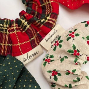 1&quot; inch Custom Design Cotton Center Fold Scrunchie Labels Label Design with Your Text or Logo
