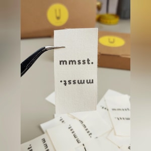 40pcs  Custom Design Fabric Labels with Your Text or Logo Natural for Handmade Bags from organic cotton