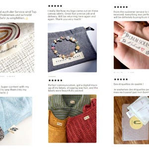 Unique cotton garment tags with custom text
