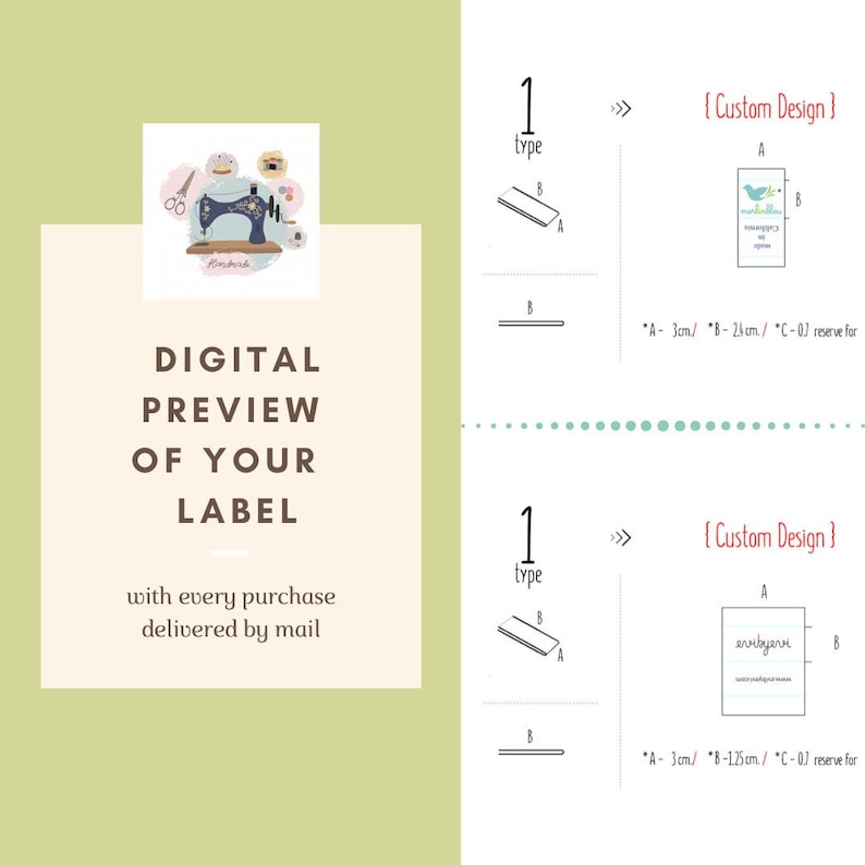 100pcs Organic Handmade with Love Label Custom Design Fabric Clothing Labels Design with Your Text or Logo Natural Direct fullcolor printing image 4