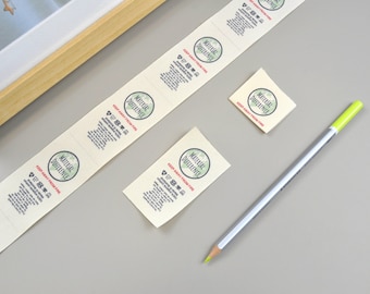 200 etichette per abbigliamento in tessuto personalizzate con il tuo testo o logo, etichette per magliette, etichette per indumenti con contenuto di cura e etichette biologiche naturali